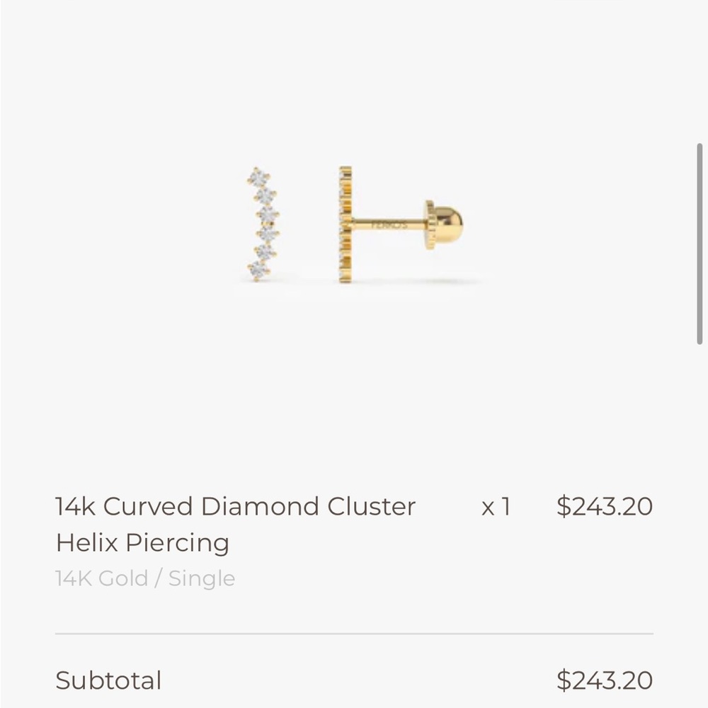 Diamond cluster curved earring